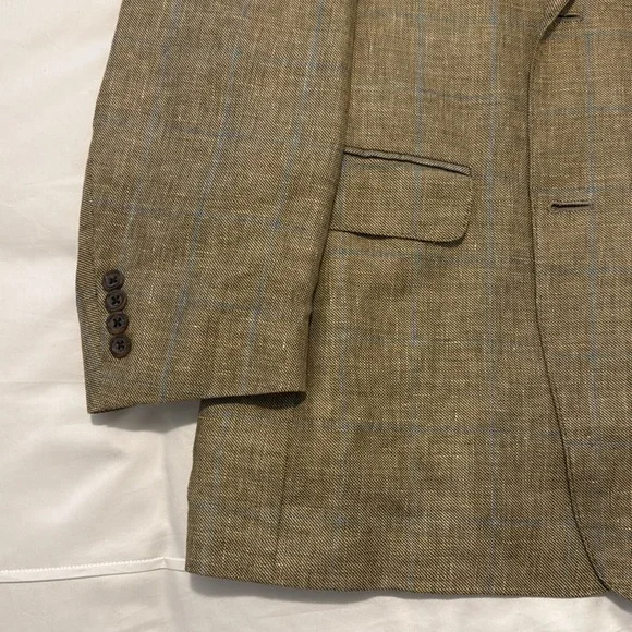 Men's lightweight Brown/blue silkBlazer